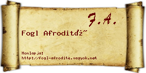 Fogl Afrodité névjegykártya